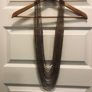 Arden B: GOLD long beaded necklace